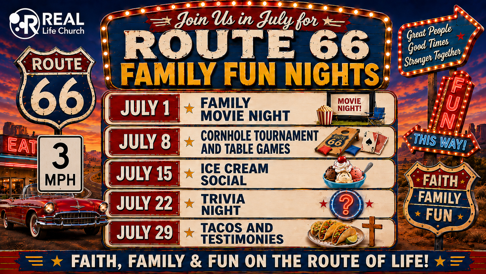 July Family Fun Nights graphic